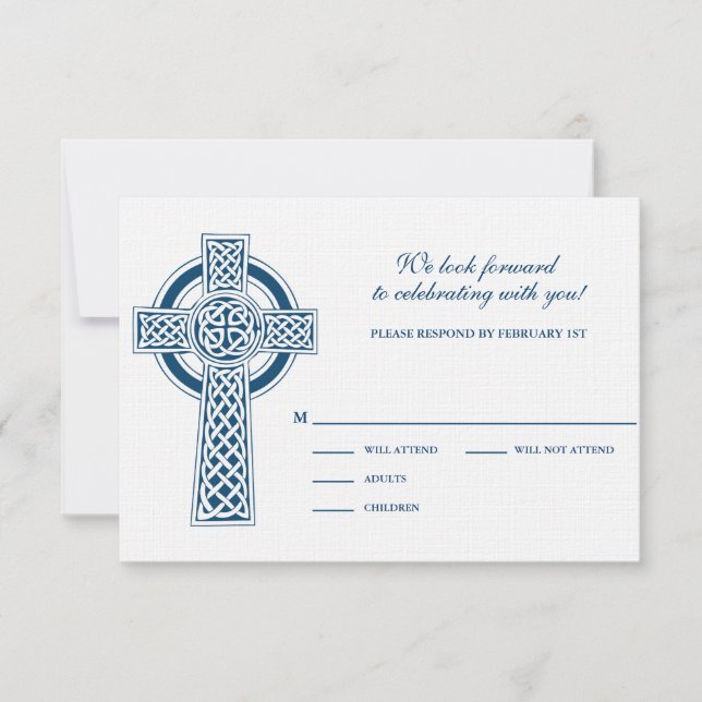Celtic Cross RVSP Card RSVP Karte (Vorderseite)