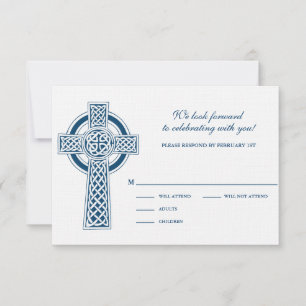 Celtic Cross RVSP Card RSVP Karte