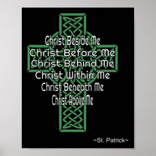 Celtic Cross-Shirt St. Patrick's Gebet Christliche Poster