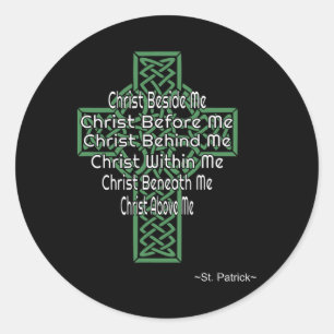 Celtic Cross-Shirt St. Patrick's Gebet Christliche Runder Aufkleber