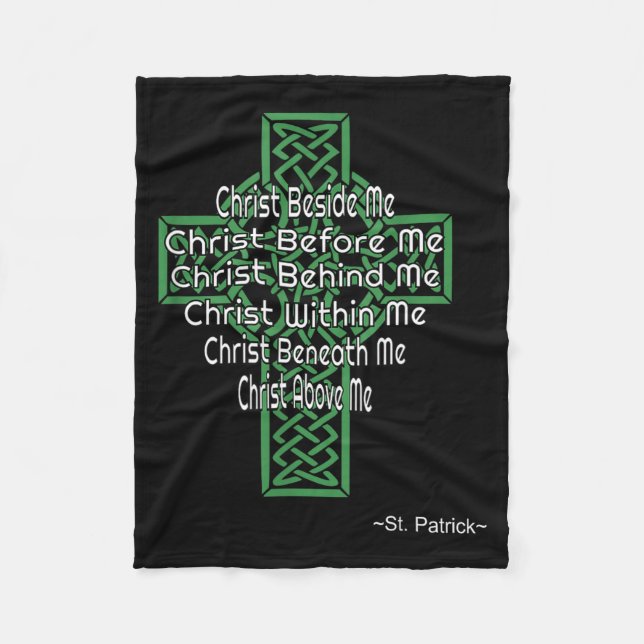 Celtic Cross Shirt St Patrick's Prayer Christian  Fleecedecke (Vorderseite)
