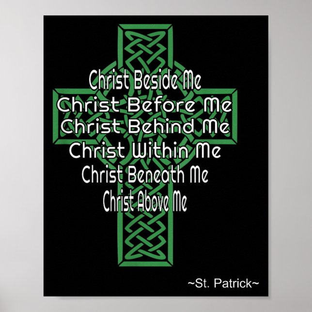 Celtic Cross Shirt St Patrick's Prayer Christian  Poster (Vorne)