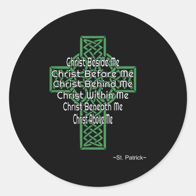 Celtic Cross Shirt St Patrick's Prayer Christian  Runder Aufkleber (Vorderseite)