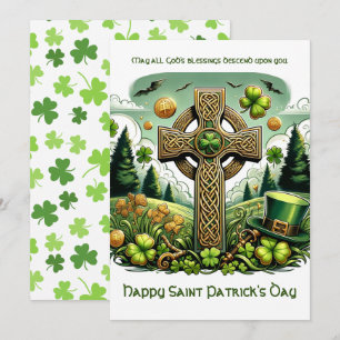 Celtic Cross: St. Patrick's Day-Feier Feiertagskarte