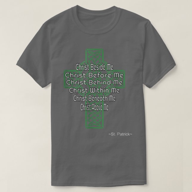 Celtic Cross St Patrick's Gebet Christlich T-Shirt (Design vorne)