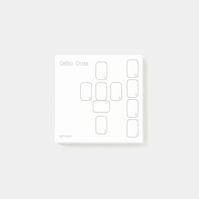 Celtic Cross Tarot Spread (klein, einfach) Post-it Klebezettel (Vorderseite)