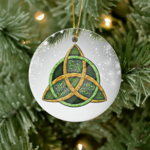 Celtic Cross Wiccan Pagan Witchcraft Green Keramik Ornament