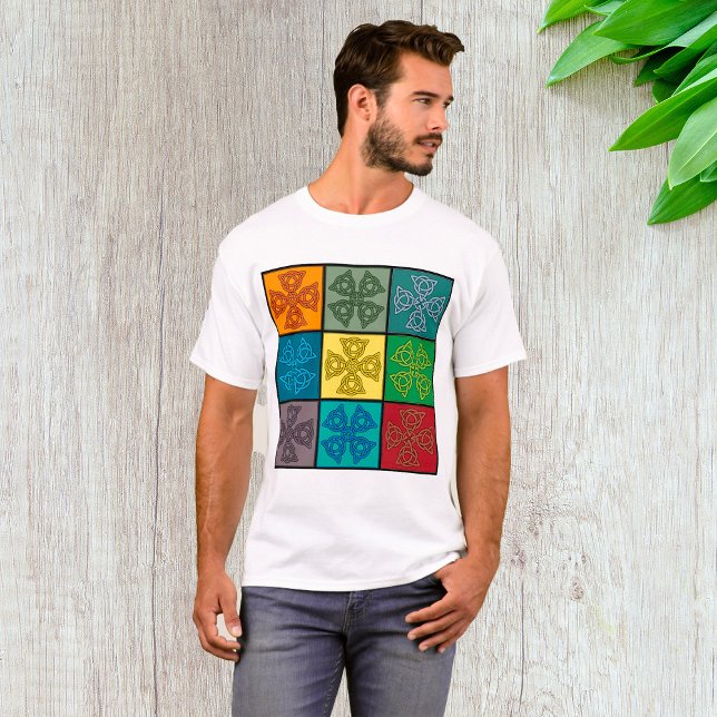 Celtic Crosses farbenfroher T - Shirt (Von Creator hochgeladen)