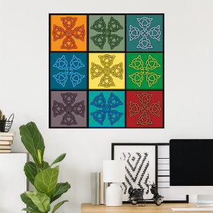 Celtic Crosses farbiges Poster