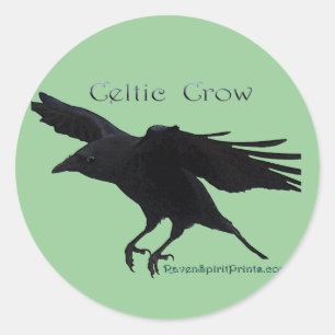 CELTIC CROW Collection Runder Aufkleber