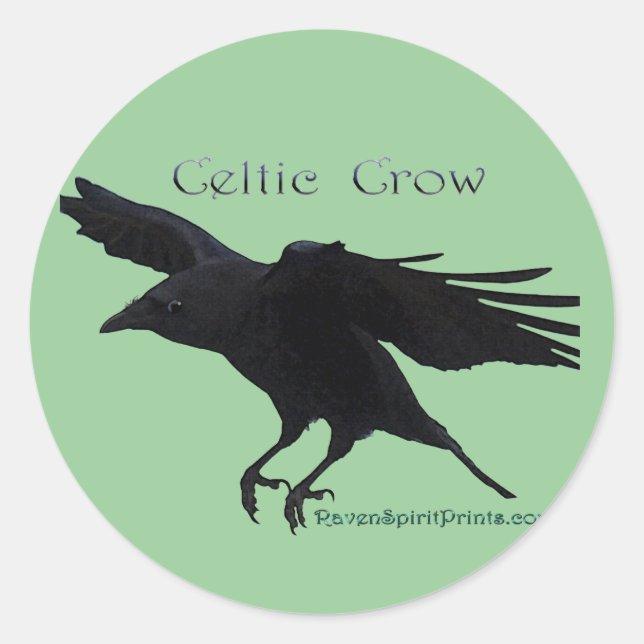 CELTIC CROW Collection Runder Aufkleber (Vorderseite)