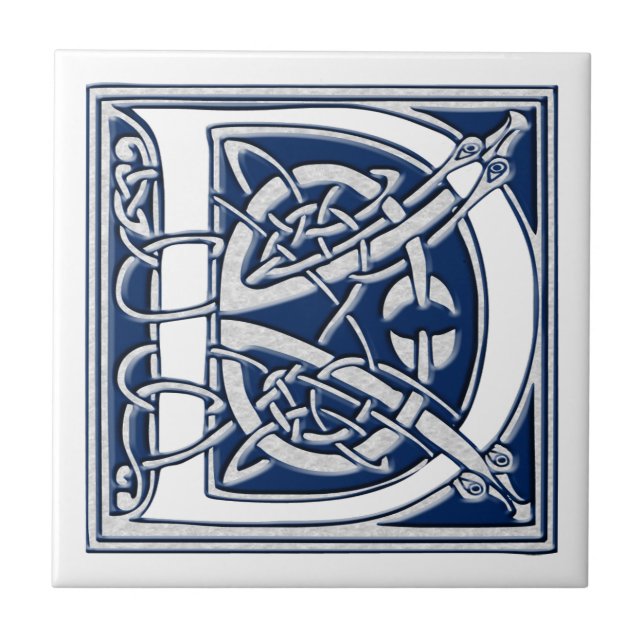 Celtic D Monogram Fliese (Vorderseite)