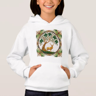 Celtic Deer & Kleeblatt Tree - St. Patrick's Day Hoodie