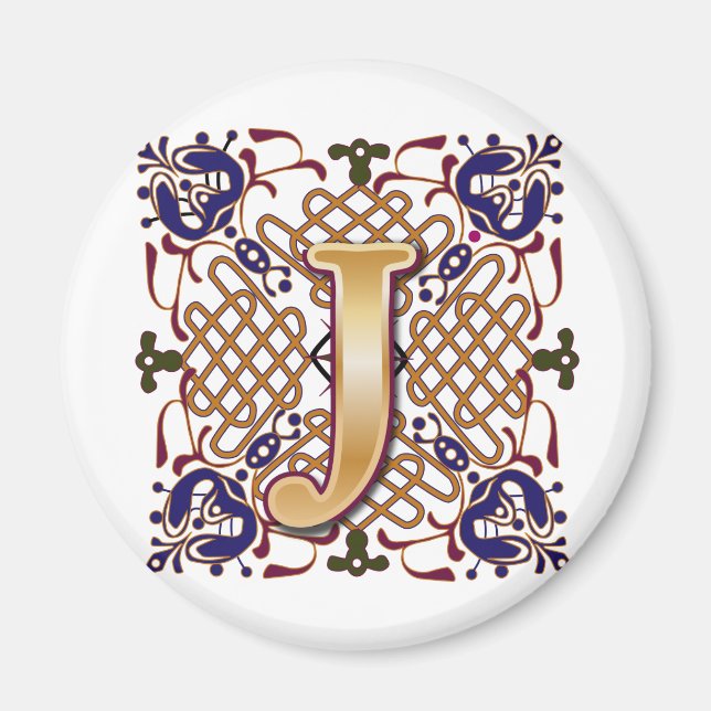 Celtic Design Letter J Magnet (Vorne)