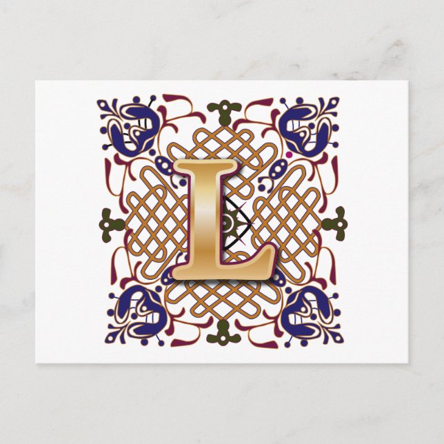Celtic Design Letter L Postkarte (Vorderseite)