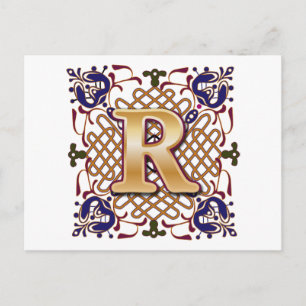 Celtic Design Letter R Postkarte