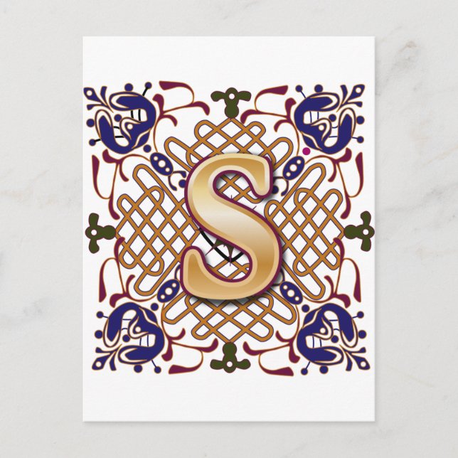 Celtic Design Letter S Postkarte (Vorderseite)