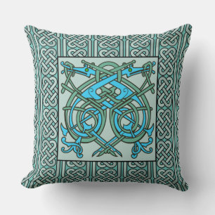 Celtic Dragon Blue Kissen