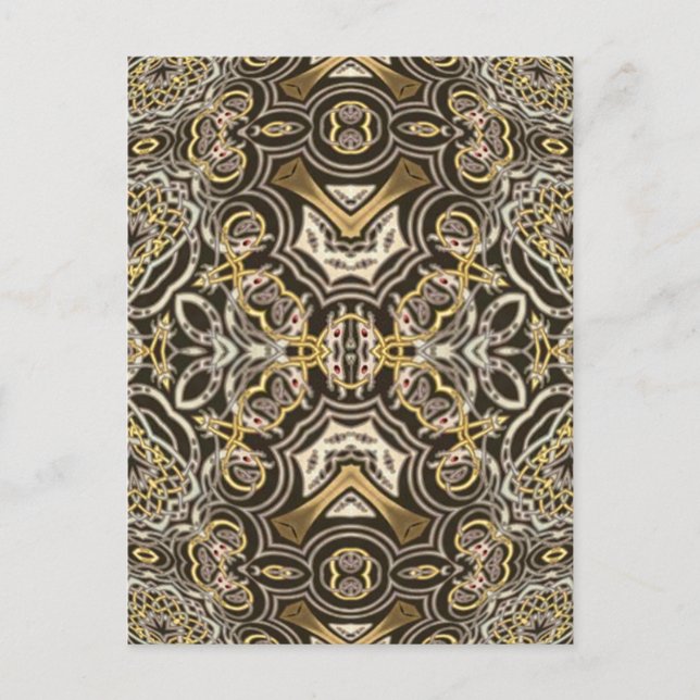 Celtic Dragon Delight Kaleidoscope Mandala Postkarte (Vorderseite)