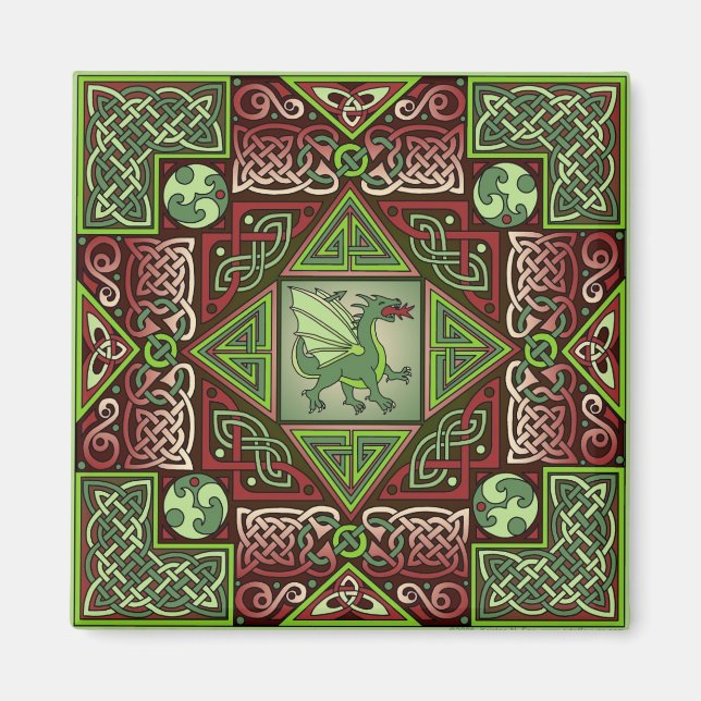 Celtic Dragon Labyrinth Magnet (Vorne)