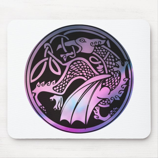 Celtic Dragon Round Mousepad (Vorne)