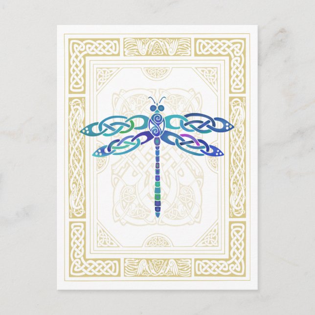 Celtic Dragonfly Postkarte (Vorderseite)