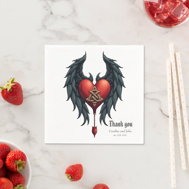 Celtic elegance with a heart and wings. serviette (Beispiel)