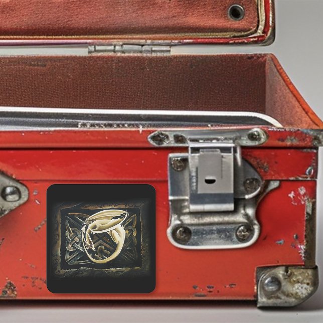 Celtic Familiar Dragon Quadratischer Aufkleber (Von Creator hochgeladen)