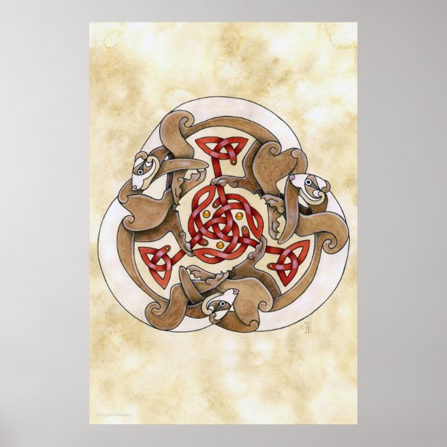 Celtic Ferret Triskel Poster (Vorne)