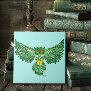 Celtic Flight Owl Green Fliese
