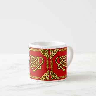 Celtic/Gadhlig geflochtener Designknoten, Golddesi Espressotasse