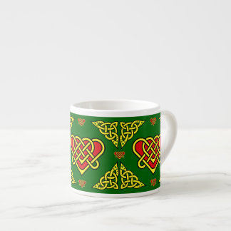 Celtic/Gadhlig geflochtener Herzknoten, Gold 2, gr Espressotasse