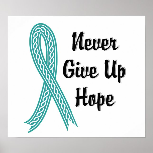Celtic geben niemals die Hoffnung auf Ovarialkrebs Poster (Vorne)