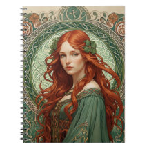 Celtic Girl Spiral Notebook 8