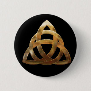 Celtic Gold Trinity Knot Button