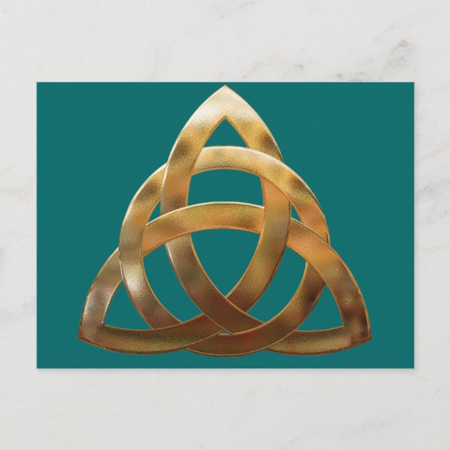 Celtic Gold Trinity Knot Postkarte (Vorderseite)