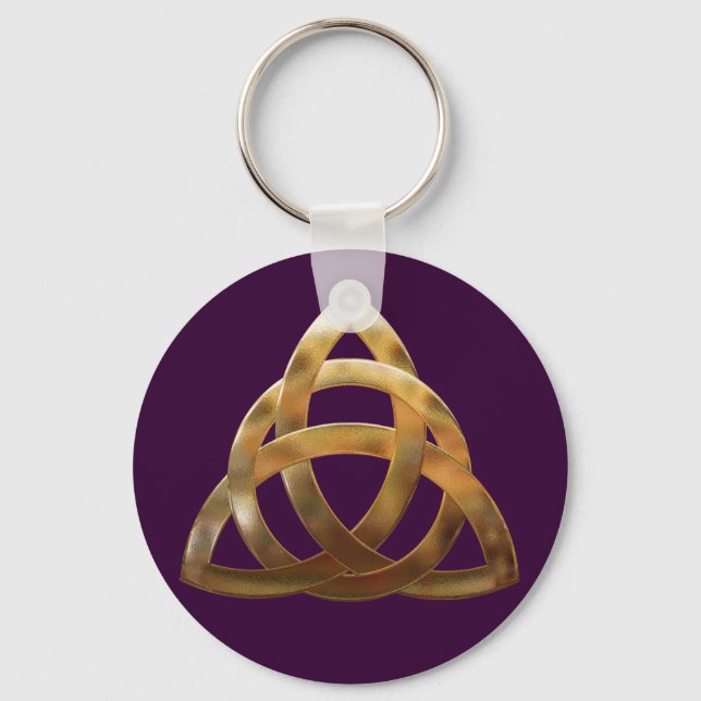 Celtic Gold Trinity Knot Schlüsselanhänger (Vorderseite)
