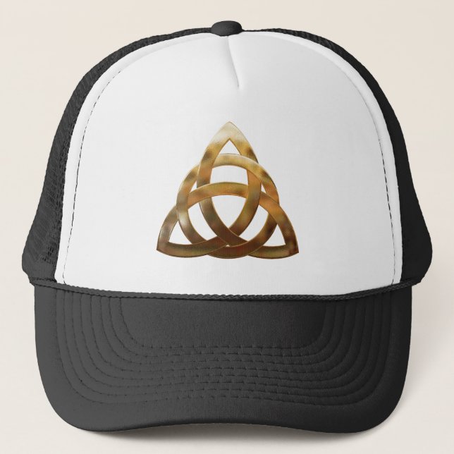 Celtic Gold Trinity Knot Truckerkappe (Vorderseite)