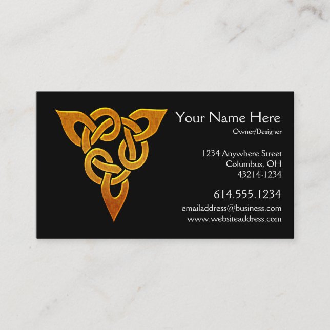 Celtic Golden D3 Irish Celtic Business Card Visitenkarte (Vorderseite)
