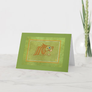 Celtic Green Blank Personalization Card Karte