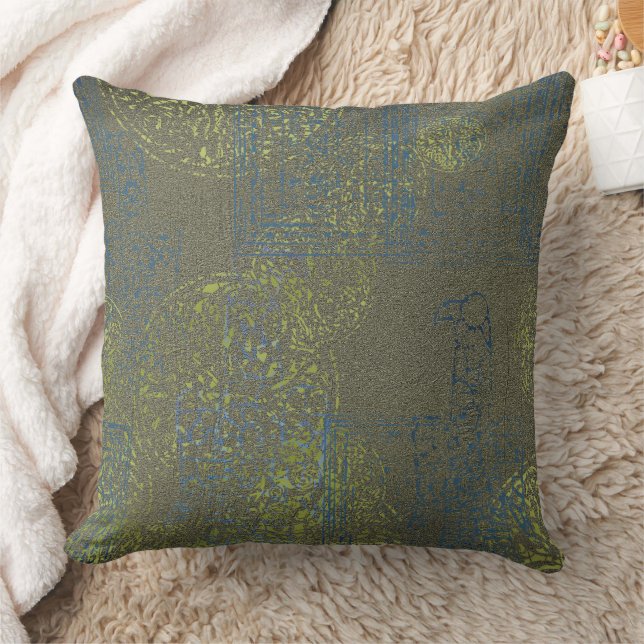 Celtic Green Blue Pattern Kissen (Decke)