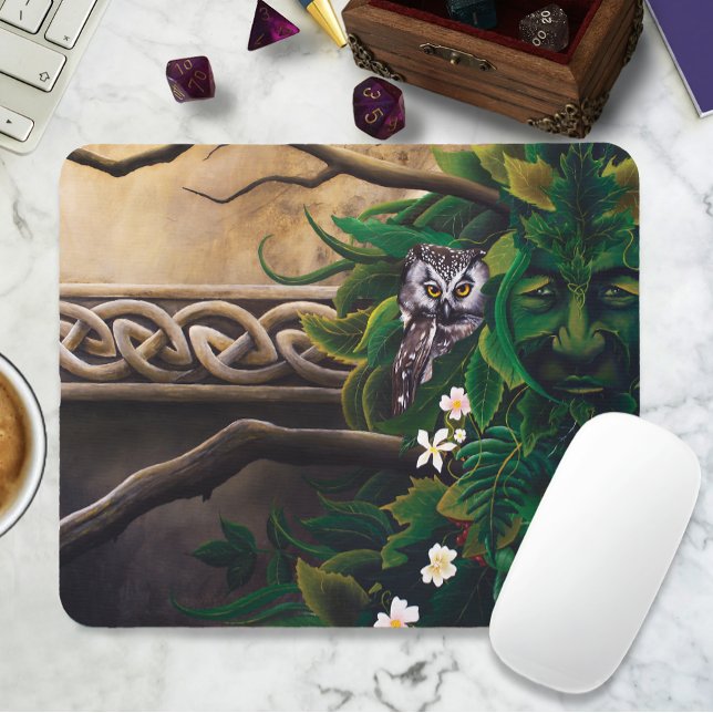 Celtic Green Man Owl Mousepad (Von Creator hochgeladen)