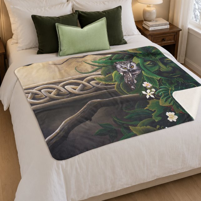 Celtic Green Man Owl Sherpadecke (Von Creator hochgeladen)