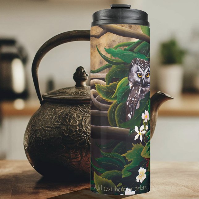 Celtic Green Man Owl Thermosbecher (Von Creator hochgeladen)