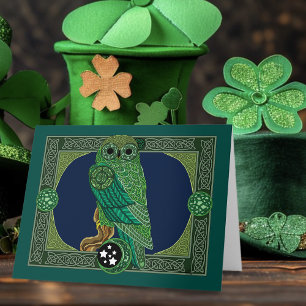 Celtic Green Owl Karte