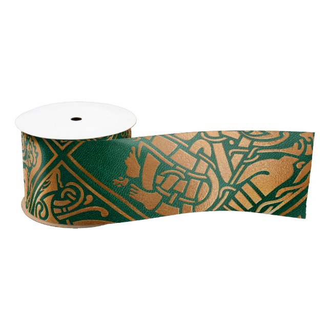 Celtic Green Tribal Art Satinband (Spule)