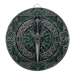 Celtic Green und Silver Sword Dartscheibe