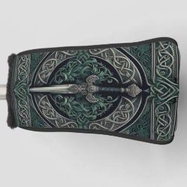 Celtic Green und Silver Sword Golf Headcover