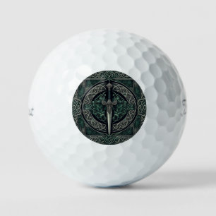 Celtic Green und Silver Sword Golfball