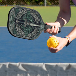 Celtic Green und Silver Sword Pickleball Schläger
